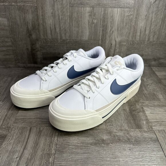 Nike Court Legacy Lift Women's size 9.5 White Blue Causal Shoes DM7590-104 - Picture 3 of 8